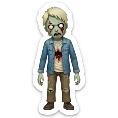 Walking zombie, tattered clothes, scary expression, realistic horror, no background





 sticker