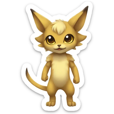 a anthro chibi-style Fakémon-hybrid full body sticker