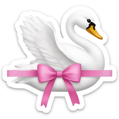 Swan with pink bow sticker