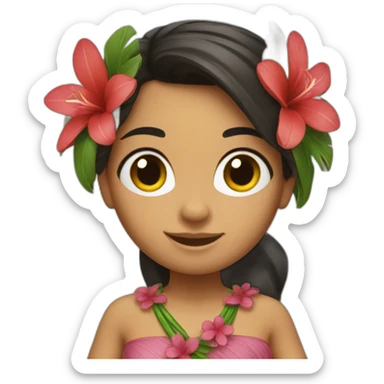 hula girl sticker