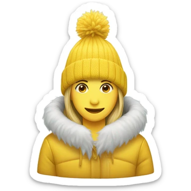 yellow winter hat sticker