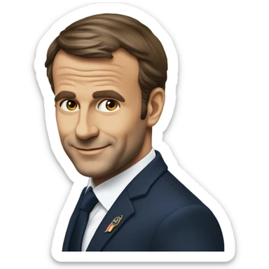 Emanuel Macron qui se gratte la tête  sticker