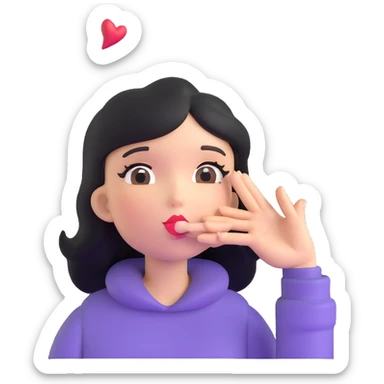 coquette blowing a kiss sticker