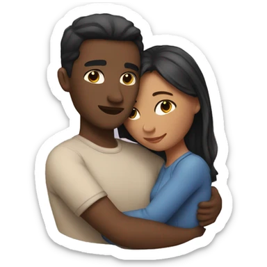 Couple cuddling  sticker
