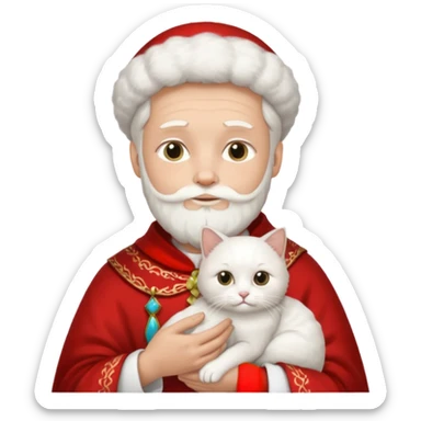 saint nicolaus maar hij houd een kat vast sticker