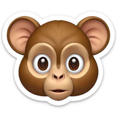 Monkey head with very very big ears sticker