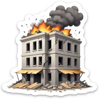 Building after massive explosion  sticker