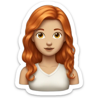 Girl with Redheads hair down mad sticker