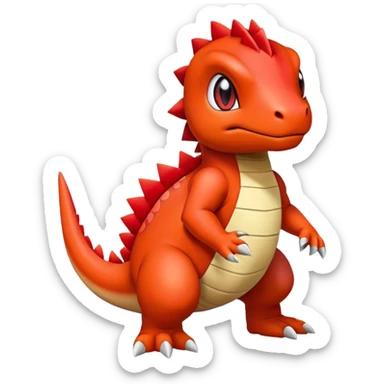 Cute Baby Charmeleon-Guilmon-Tyrunt-hybrid (full body) sticker