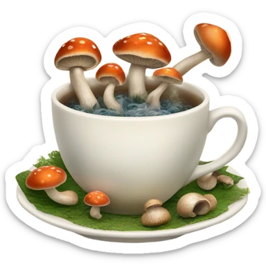 Tea with mushrooms  sticker