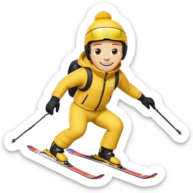 simpson doing skii sticker