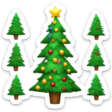 Modern Christmas tree sticker