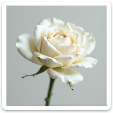 realistic white rose, petals fluttering, transparent background, animated gif sticker