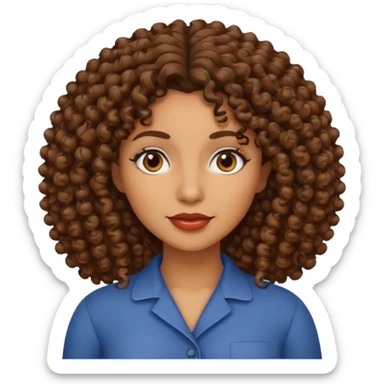 Chica Morena pelo rulo sticker