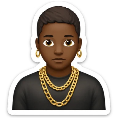 black rapper with a chain saying nigger sticker