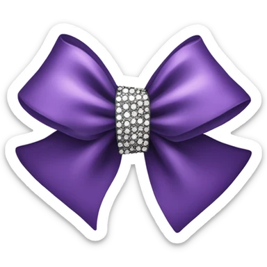 Purple whit black bow with rhinestones sticker