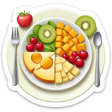 colorful balanced meal with nutrients for vitality and energy sticker
