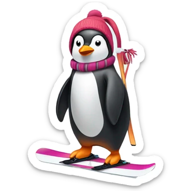 Penguin that’s skiing sticker