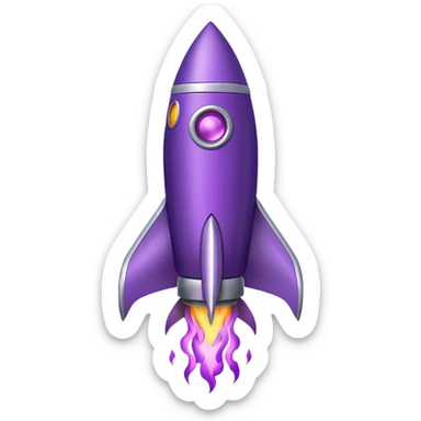 purple rocket purple flame sticker