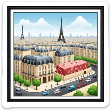  paris art gallery SPAM meat city landscape  sticker