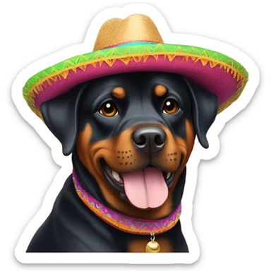 Rottweiler with sombrero sticker