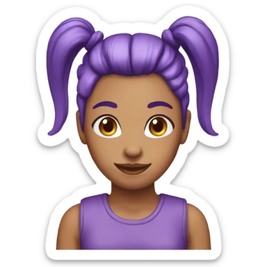 female with cat ears purple ponytail sticker