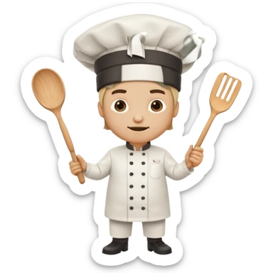 High resolution of   realistic full body chef distorted , no extra hybrid sticker