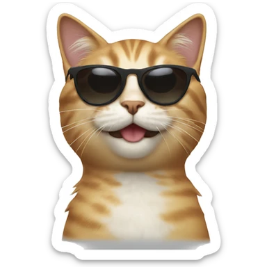 Cat with sunglasses sticker