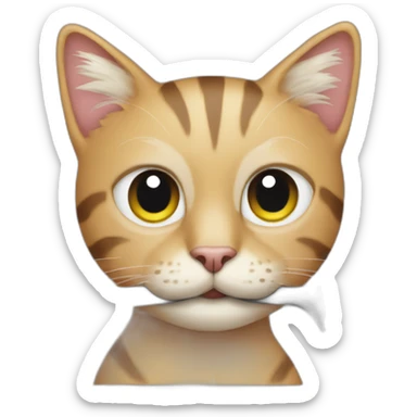 cat with scraper tool sticker