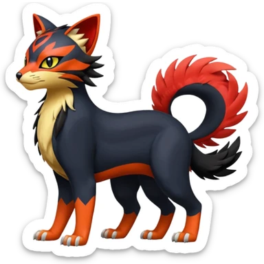 Liepard-Nargacuga-Litten-Sprigatito-Pokémon-fusion-creature (full body) sticker