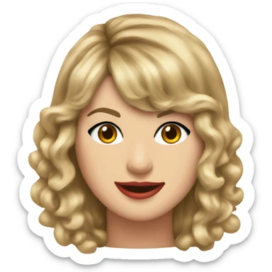 Taylor Swift with a happy birthday sign sticker