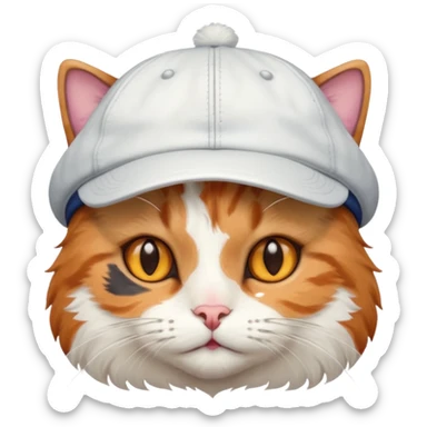 Cat wearing cap sticker