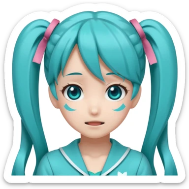 Hatsune Miku  embarrassed twintail sticker
