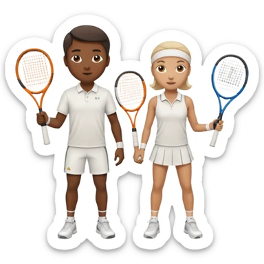 two tennis players sticker