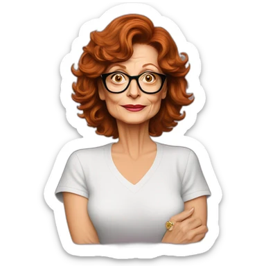 actor susan sarandon cartoon wearing tee  sticker