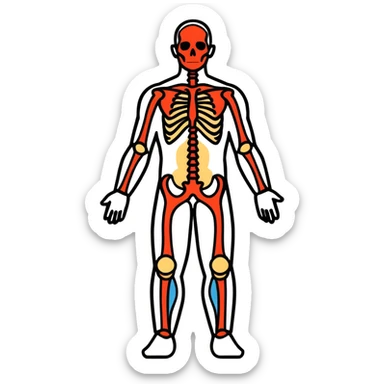 human body silhouette, standing, anatomical illustration sticker