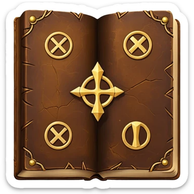 Spell Book – Old leather book glowing with runes sticker
