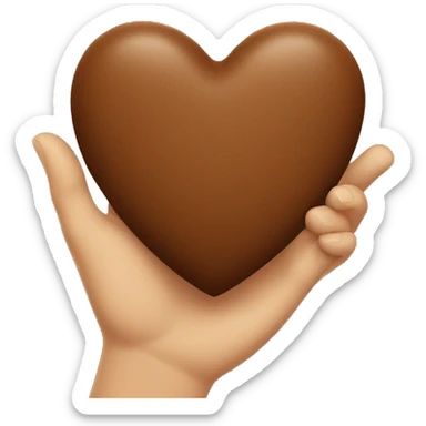 Brown heart in hand sticker