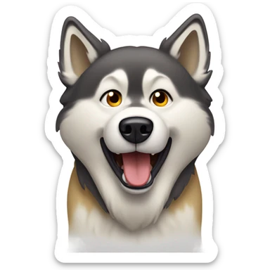 Husky, golden beige Who screams sticker