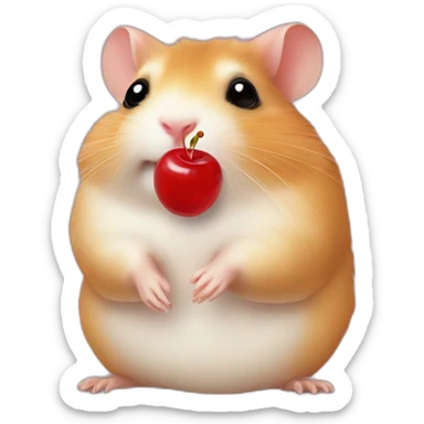 Hamster and Two cherries sticker