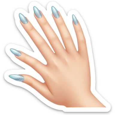 hand with neatly trimmed nails, sparkling clean, friendly and simple sticker