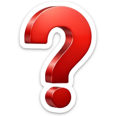 Question mark in red color  sticker