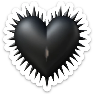 gothic black heart with organic black spikes sticker