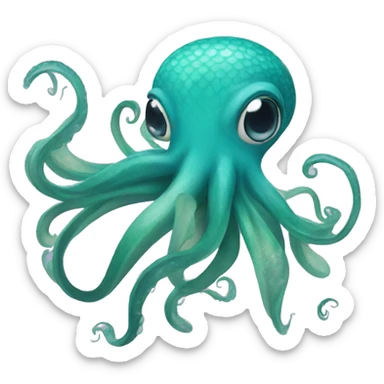 a squid mermaid sticker