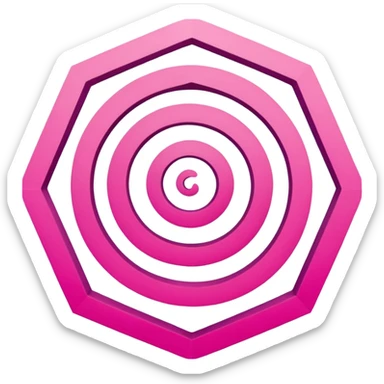 pink spiral hexagon  sticker