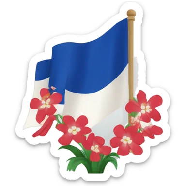 drapeau français avec fleurs de lyse au milieu  sticker