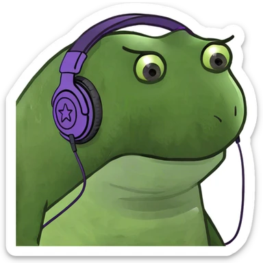 Purple Seastar with headphones sticker