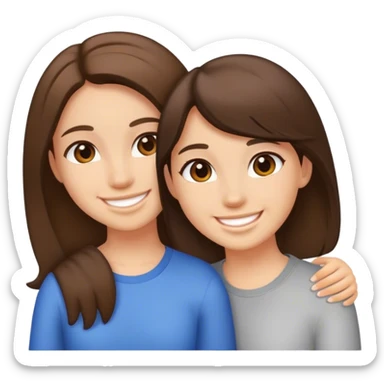 Two best friends with brunette hair and light skin  sticker
