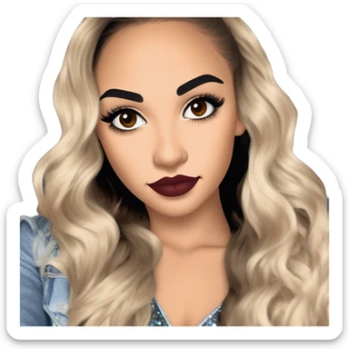 Maddy Perez euphoria show teenager: warm brown eyes, bold black sharp eyeliner, dark arched brows, full nude-berry lips, light skin, high cheekbones, sleek dark brown long hair in waves/ponytail, sparkly rhinestones on her eyelids 

 sticker