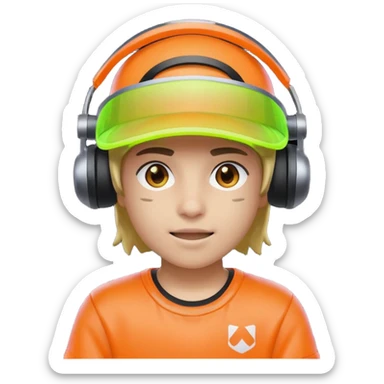 Neon Visor Gamer sticker